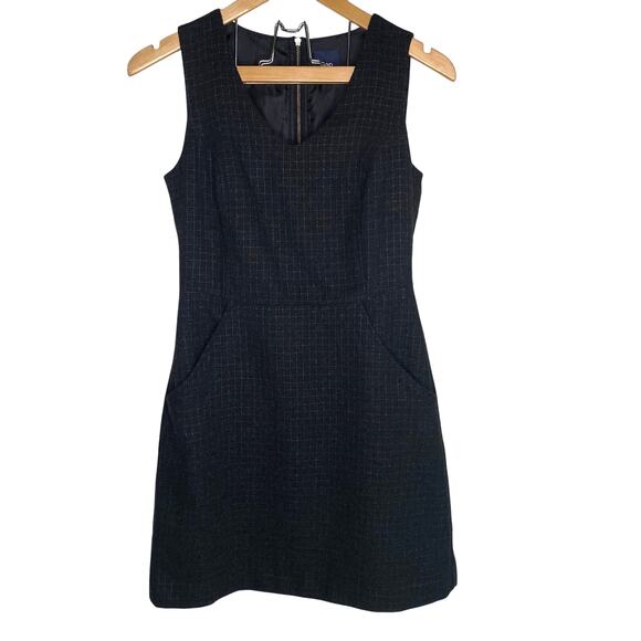 Gap Black and silver sheath dress with pockets  size 0 - Picture 1 of 7